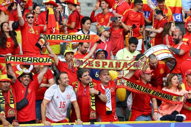 Spain England UEFA EURO 2024 Final Berlin, 14 07 2024, Olympiastadion, UEFA EURO 2024 Germany, Final, Spain England 2 1 0 0 , In the picture Fans Spain ,