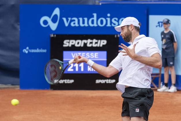 Gstaad Switzerland, 07 16 2024: Quentin Halys (FRA) in action during EFG Swiss Open. during EFG Gstaad Swiss Open ATP, Tennis Herren 250, International Tennis match in Gstaad, Switzerland, July 16 2024  Copyright: xPatrickxDancel IPAxSportx xipa-ax xx IPA_48031292 IPA_Agency_IPA48031292