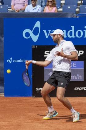 Gstaad Switzerland, 07 16 2024: Quentin Halys (FRA) in action during EFG Swiss Open. during EFG Gstaad Swiss Open ATP, Tennis Herren 250, International Tennis match in Gstaad, Switzerland, July 16 2024  Copyright: xPatrickxDancel IPAxSportx xipa-ax xx IPA_48031300 IPA_Agency_IPA48031300