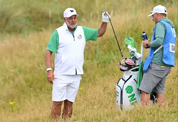 Darren Clarke from the deep rough on the 5th hole The British Open Championship, Practice, Golf, Royal Troon, Troon, UK - 16 July 2024  Copyright: xGreigxCowie Shutterstockx 14587991q