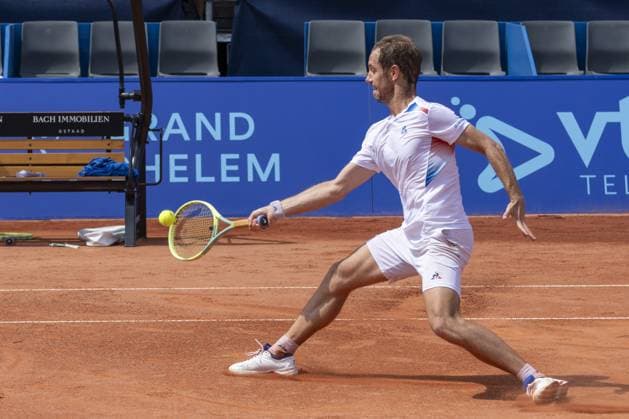 Gstaad Switzerland, 07 16 2024: Richard Gasquet (FRA) in action during EFG Swiss Open. during EFG Gstaad Swiss Open ATP, Tennis Herren 250, International Tennis match in Gstaad, Switzerland, July 16 2024  Copyright: xPatrickxDancel IPAxSportx xipa-ax xx IPA_48033488 IPA_Agency_IPA48033488