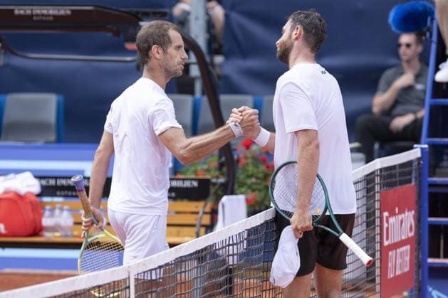 Gstaad Switzerland, 07 16 2024: Richard Gasquet (FRA) lost against Quentin Halys (FRA) during EFG Swiss Open. during EFG Gstaad Swiss Open ATP, Tennis Herren 250, International Tennis match in Gstaad, Switzerland, July 16 2024  Copyright: xPatrickxDancel IPAxSportx xipa-ax xx IPA_48033500 IPA_Agency_IPA48033500