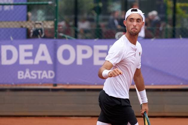 Thiago Tirante of Argentina rcelebrates his first round win over Jaime Faria of Portugal at Nordea Open at Bastad Tennis Stadium on July 16, 2024 in Bastad, Sweden (Photo by Camilla Stolen Imago) Bastad Sweden Copyright: xCamillaxStolenx L2270112