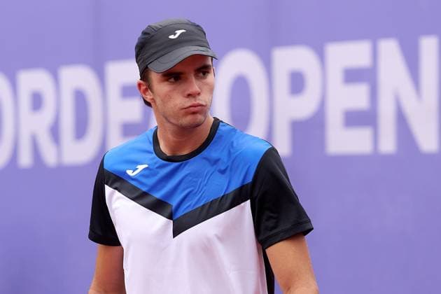 Jaime Faria of Portugal reacts to a missed point against Thiago Tirante of Argentina during their first round match at Nordea Open at Bastad Tennis Stadium on July 16, 2024 in Bastad, Sweden (Photo by Camilla Stolen Imago) Bastad Sweden Copyright: xCamillaxStolenx L2260981