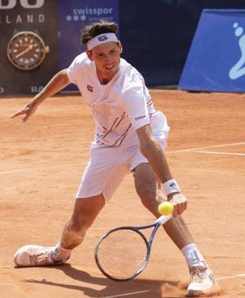 Gstaad Switzerland, 07 16 2024: Marc-Andrea Huesler (SUI) in action during EFG Swiss Open. during EFG Gstaad Swiss Open ATP, Tennis Herren 250, International Tennis match in Gstaad, Switzerland, July 16 2024  Copyright: xPatrickxDancel IPAxSportx xipa-ax xx IPA_48036181 IPA_Agency_IPA48036181