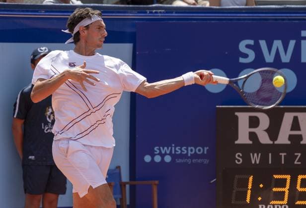 Gstaad Switzerland, 07 16 2024: Marc-Andrea Huesler (SUI) in action during EFG Swiss Open. during EFG Gstaad Swiss Open ATP, Tennis Herren 250, International Tennis match in Gstaad, Switzerland, July 16 2024  Copyright: xPatrickxDancel IPAxSportx xipa-ax xx IPA_48036184 IPA_Agency_IPA48036184