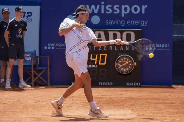 Gstaad Switzerland, 07 16 2024: Marc-Andrea Huesler (SUI) in action during EFG Swiss Open. during EFG Gstaad Swiss Open ATP, Tennis Herren 250, International Tennis match in Gstaad, Switzerland, July 16 2024  Copyright: xPatrickxDancel IPAxSportx xipa-ax xx IPA_48036191 IPA_Agency_IPA48036191