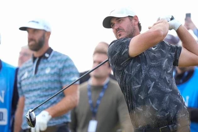 15th July 2024; Royal Troon Golf Club, Troon, South Ayrshire, Scotland; The Open Championship Practice Day; Brooks Koepka plays from the tee  ActionPlus12668628 StevenxFlynn