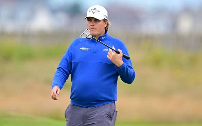 Sami Valimaki on the 1st Hole The British Open Championship, Practice, Golf, Royal Troon, Troon, UK - 16 July 2024  Copyright: xGreigxCowie Shutterstockx 14587991az