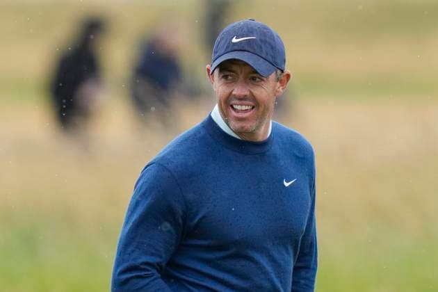 16th July 2024; Royal Troon Golf Club, Troon, South Ayrshire, Scotland; The Open Championship Practice Day 2; Rory McIlroy walks from the 18th tee  ActionPlus12668702 StevenxFlynn