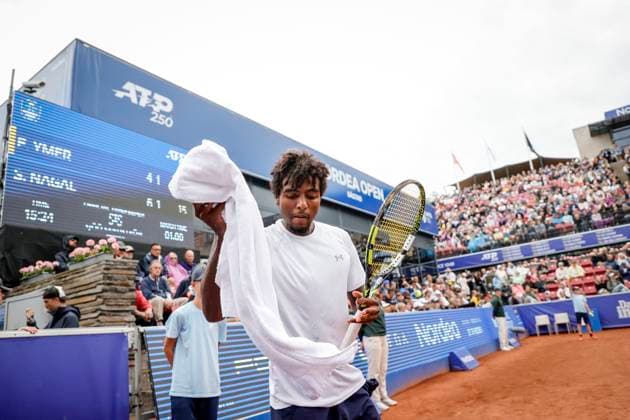 BASTAD, SWEDEN 20240716 Elias Ymer, Sweden, meets Sumit Nagal, India, in the first round of the mens singles at the Nordea Open in Bastad on Tuesday BASTAD SWEDEN x9200x  Copyright: xAdamxIhse TTx NORDEA OPEN BASTAD