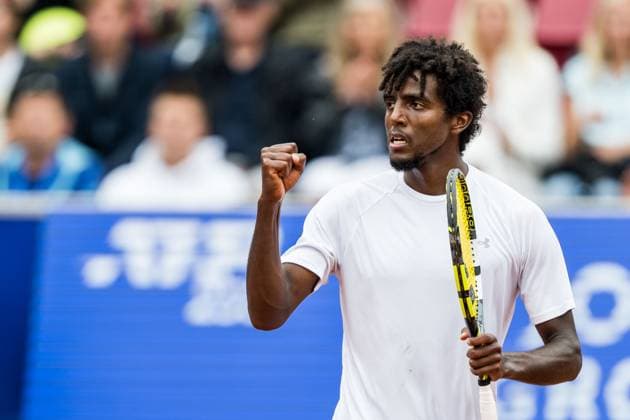 240716 Elias Ymer of Sweden celebrates during day 2 of the Nordea Open on July 16, 2024 in Bastad Photo Niclas Jönsson BILDBYRAN COP 273 NO0284 tennis atp 250 nordea open day 2 bbeng jubel  Copyright: NICLASxJÖNSSON BB240716NO053