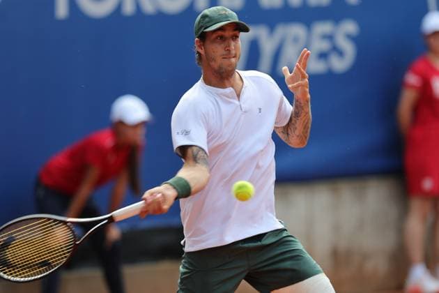 Tennis Men ATP, Tennis Men Tour 500 European Open Hamburg, Hamburg Open ATP 500 2024 , 16 07 2024, Felipe Meligeni Alves BRA hits a forehand Copyright: FernandoxSoares