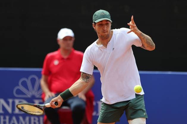 Tennis Men ATP, Tennis Men Tour 500 European Open Hamburg, Hamburg Open ATP 500 2024 , 16 07 2024, Felipe Meligeni Alves BRA hits a forehand Copyright: FernandoxSoares