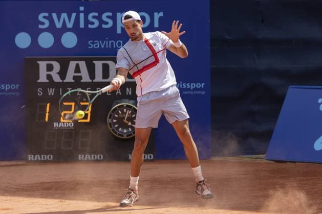 Gstaad Switzerland, 07 16 2024: Pedro Cachin (ARG) in action during EFG Swiss Open. during EFG Gstaad Swiss Open ATP, Tennis Herren 250, International Tennis match in Gstaad, Switzerland, July 16 2024  Copyright: xPatrickxDancel IPAxSportx xipa-ax xx IPA_48039162 IPA_Agency_IPA48039162