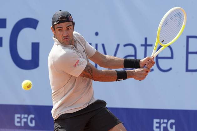 Gstaad Switzerland, 07 16 2024: Matteo Berrettini (ITA) in action during EFG Swiss Open. during EFG Gstaad Swiss Open ATP, Tennis Herren 250, International Tennis match in Gstaad, Switzerland, July 16 2024  Copyright: xPatrickxDancel IPAxSportx xipa-ax xx IPA_48039166 IPA_Agency_IPA48039166