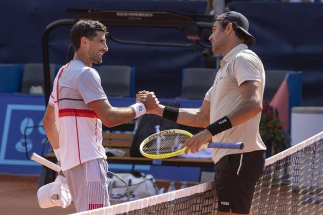 Gstaad Switzerland, 07 16 2024: Pedro Cachin (ARG) loses against Matteo Berrettini (ITA) during EFG Swiss Open. during EFG Gstaad Swiss Open ATP, Tennis Herren 250, International Tennis match in Gstaad, Switzerland, July 16 2024  Copyright: xPatrickxDancel IPAxSportx xipa-ax xx IPA_48039210 IPA_Agency_IPA48039210