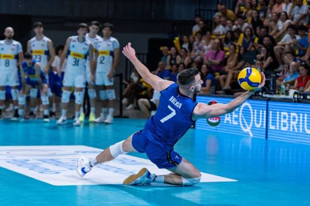 Florence: Fabio Balaso (Italy) during Test Match - Italy vs Argentina, Volleyball Test Match in Florence, Italy, July 16 2024 Volleyball Test Match - Test Match - Italy vs Argentina  - ZUMAp169 20240716_zsa_p169_783 Copyright: xSaraxEsposito IPAxSportx
