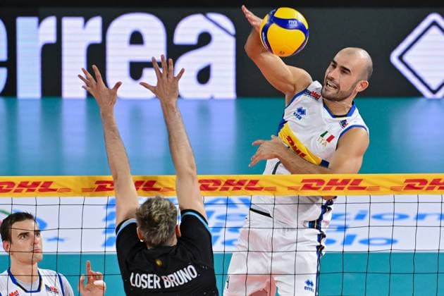 Florence: Gianluca Galassi of Italy during Test Match - Italy vs Argentina, Volleyball Test Match in Florence, Italy, July 16 2024 Volleyball Test Match - Test Match - Italy vs Argentina  - ZUMAp169 20240716_zsa_p169_830 Copyright: xLisaxGuglielmi IPAxSportx