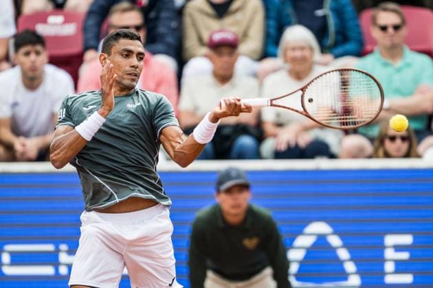 240717 Thiago Monteiro of Brazil and during day 3 of the Nordea Open on July 17, 2024 in Bastad Photo Niclas Jönsson BILDBYRAN COP 273 NO0287 tennis atp 250 nordea open bbeng  Copyright: NICLASxJÖNSSON BB240717NO006