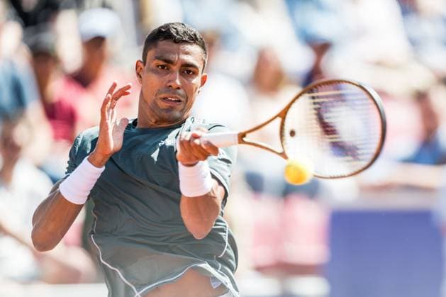 240717 Thiago Monteiro of Brazil and during day 3 of the Nordea Open on July 17, 2024 in Bastad Photo Niclas Jönsson BILDBYRAN COP 273 NO0287 tennis atp 250 nordea open bbeng  Copyright: NICLASxJÖNSSON BB240717NO023