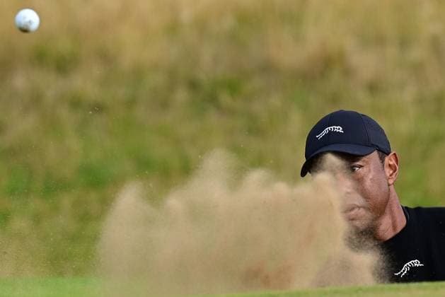 Tiger Woods on the 12th green from a Bunker The British Open Championship, Practice, Golf, Royal Troon, Troon, UK - 17 July 2024  Copyright: xGreigxCowie Shutterstockx 14587992ag