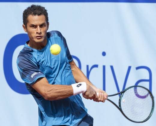 International Tennis match - EFG Swiss Open Gstaad Gstaad Switzerland, 07 17 2024: Juan Pablo Varillas (PER) in action during EFG Swiss Open. during EFG Swiss Open Gstaad, International Tennis match in Gstaad, Switzerland, July 17 2024 Gstaad Switzerland  Copyright: xIPAxSport ABACAx