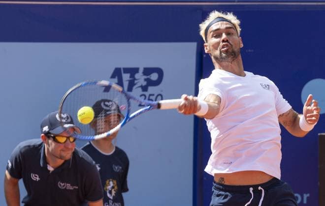International Tennis match - EFG Swiss Open Gstaad Gstaad Switzerland, 07 17 2024: Fabio Fognini (ITA) in action during EFG Swiss Open. during EFG Swiss Open Gstaad, International Tennis match in Gstaad, Switzerland, July 17 2024 Gstaad Switzerland  Copyright: xIPAxSport ABACAx