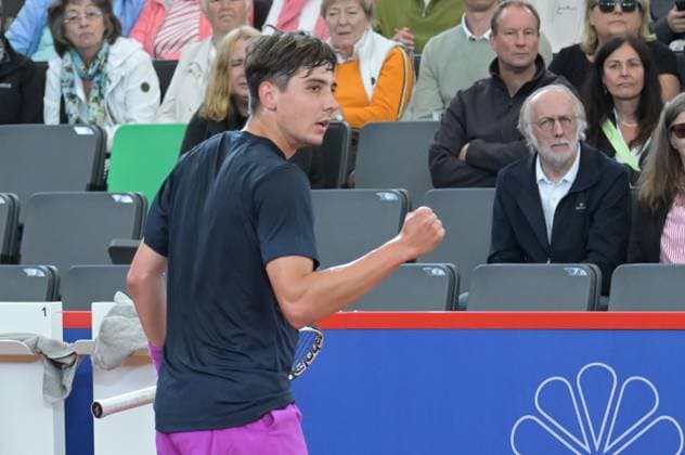 The Becker fist at Alexander Shevchenko KAZ , Luciano Darderi ITA Alexander Shevchenko KAZ , Tennis, ATP 500, Hamburg Open, 17 07 2024 Hamburg Hamburg Germany Copyright: xkolbert-press BurghardxSchreyerx