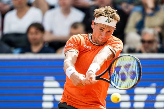 240717 Casper Ruud of Norway and during day 3 of the Nordea Open on July 17, 2024 in Bastad Photo Niclas Jönsson BILDBYRAN COP 273 NO0287 tennis atp 250 nordea open bbeng  Copyright: NICLASxJÖNSSON BB240717NO043