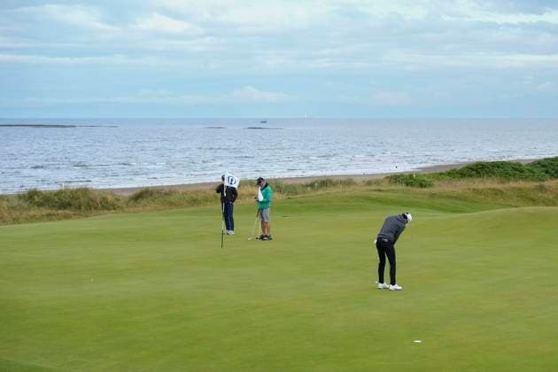 17th July 2024; Royal Troon Golf Club, Troon, South Ayrshire, Scotland; The Open Championship Practice Day 3; Joaquin Niemann putts on the 5th green  ActionPlus12669001 StevenxFlynn