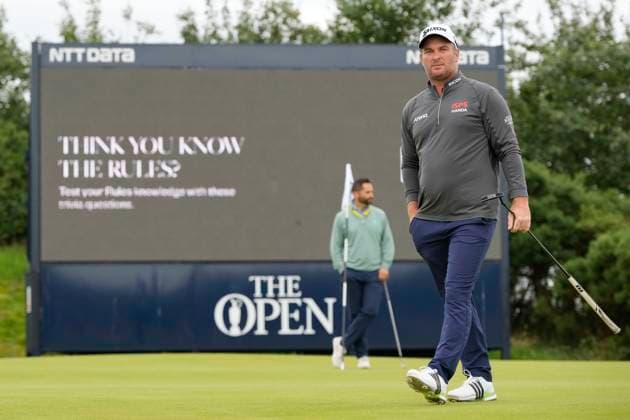 17th July 2024; Royal Troon Golf Club, Troon, South Ayrshire, Scotland; The Open Championship Practice Day 3; Ryan Fox on the 9th green  ActionPlus12669065 StevenxFlynn