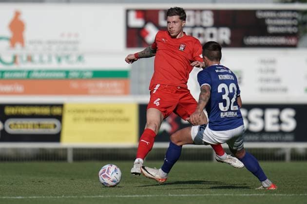 Football Champions League 2024 2025 17 07 2024, Football Champions League, UEFA Champions League, 2024 2025, Qualification Round 1, Luxembourg, Stade Municipal, Luxembourg LUX FC Differdange 03 LUX KI Klaksvik FRO vl Kevin d™Anzico FC Differdange 03 4 Claes Kronberg KI Klaksvik 32