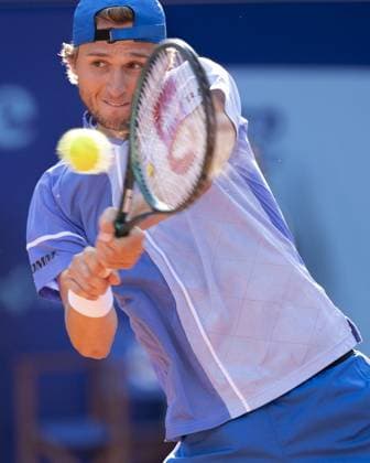 International Tennis match - EFG Swiss Open Gstaad Gstaad Switzerland, 07 17 2024: Leandro Riedi (SUI) in action during EFG Swiss Open. during EFG Swiss Open Gstaad, International Tennis match in Gstaad, Switzerland, July 17 2024 Gstaad Switzerland  Copyright: xIPAxSport ABACAx