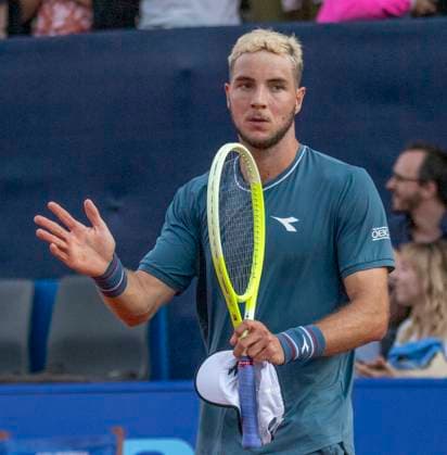 July 17, 2024, Gstaad, Bern, Switzerland: Gstaad Switzerland, 07 17 2024: JAN-LENNARD STRUFF of Germany celebrates his victory during 8th finals of EFG Swiss Open Gstaad ATP, Tennis Herren 250, EFG Swiss Open Gstaad-ATP 250 at Roy Emerson Arena. .JAN-LENNARD STRUFF won 7-6,7-6. Gstaad Switzerland - ZUMAd206 20240717_zip_d206_040 Copyright: xEricxDubostx