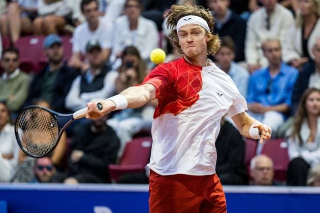 240717 Andrey Rublev of Russia and during day 3 of the Nordea Open on July 17, 2024 in Bastad Photo Niclas Jönsson BILDBYRAN COP 273 NO0287 tennis atp 250 nordea open bbeng  Copyright: NICLASxJÖNSSON BB240717NO076