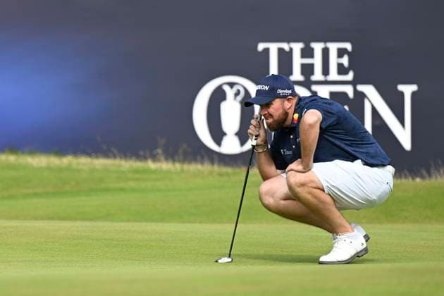 17th July 2024; Royal Troon Golf Club, Troon, South Ayrshire, Scotland; The Open Championship Practice Day 3; Shane Lowery lines up a putt on the 18th green  ActionPlus12669272 StevenxFlynn