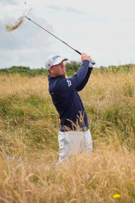 17th July 2024; Royal Troon Golf Club, Troon, South Ayrshire, Scotland; The Open Championship Practice Day 3; Tom Home plays from the rough on the 11th hole  ActionPlus12669260 StevenxFlynn