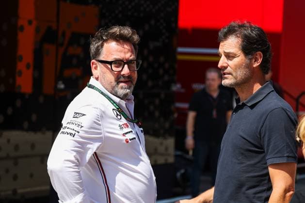 LAGRUE Gwen (fra), Driver Development Advisor for Mercedes AMG F1 Team, WEBBER Mark (aus), former F1 driver and TV presenter, portrait during the Formula 1 Hungarian Grand Prix 2024, 13th round of the 2024 Formula One World Championship, WM, Weltmeisterschaft from July 19 to 21, 2024 on the Hungaroring, in Mogyorod, Hungary - F1 - HUNGARIAN GRAND PRIX 2024 DPPI Panoramic 240718_R11_UNGHERIA_DP_AV6_3427
