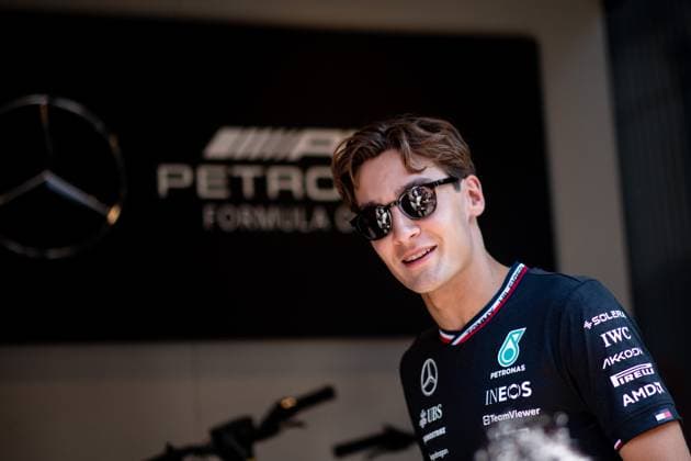 George Russell Mercedes AMG Petronas Formula One Team, Great Britain, 63 , HUN, Formula 1 World Championship, Hungarian Grand Prix, Hungaroring, Media Day, 18 07 2024 HUN, Formula 1 World Championship, Hungarian Grand Prix, Hungaroring, Media Day, 18 07 2024 Mogyorod Copyright: xEibner-Pressefoto Memmlerx EP_MMR
