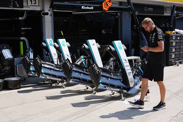FORMULA 1 HUNGARIAN GRAND PRIX 2024 18 07 2024, Hungaroring, Budapest, FORMULA 1 HUNGARIAN GRAND PRIX 2024 , in the picture front wing of Mercedes nordphotoxGmbHx xBratic nph00250