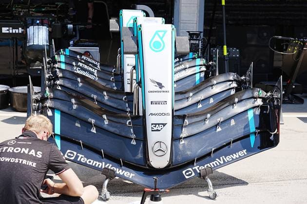 FORMULA 1 HUNGARIAN GRAND PRIX 2024 18 07 2024, Hungaroring, Budapest, FORMULA 1 HUNGARIAN GRAND PRIX 2024 , in the picture front wing of Mercedes nordphotoxGmbHx xBratic nph00250