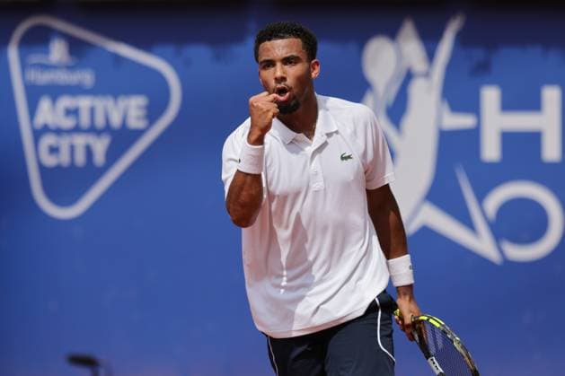 Tennis Men ATP, Tennis Men Tour 500 European Open Hamburg, Hamburg Open ATP 500 2024 , 18 07 2024 , Arthur Fils FRA is happy about the point win Copyright: FernandoxSoares