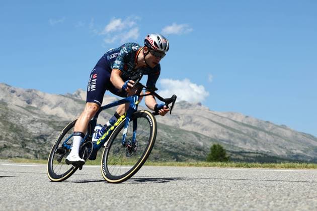 Belgian Wout van Aert of Team Visma-Lease a Bike pictured in action on the Col du Festre climb during stage 18 of the 2024 Tour de France cycling race, from Gap to Barcelonnette (179,5 km), in France, on Thursday 18 July 2024. The 111th edition of the Tour de France starts on Saturday 29 June and will finish in Nice, France on 21 July. DAVIDxPINTENS  x96634122x