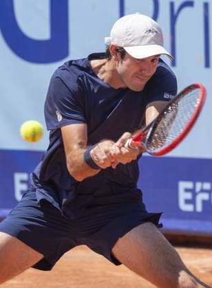 Gstaad Switzerland, 07 18 2024: Gustavio Heide (BRA) in action during EFG Swiss Open. during EFG Swiss Open Gstaad, International Tennis match in Gstaad, Switzerland, July 18 2024  Copyright: xPatrickxDancel IPAxSportx xipa-ax xx IPA_48089502 IPA_Agency_IPA48089502