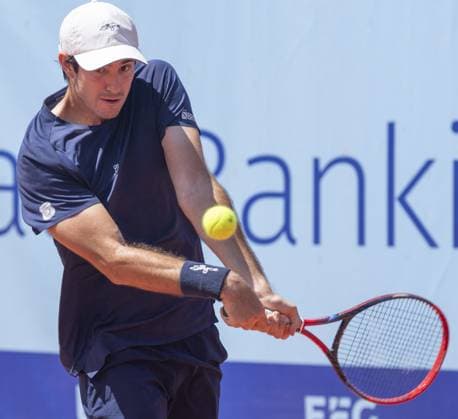 Gstaad Switzerland, 07 18 2024: Gustavio Heide (BRA) in action during EFG Swiss Open. during EFG Swiss Open Gstaad, International Tennis match in Gstaad, Switzerland, July 18 2024  Copyright: xPatrickxDancel IPAxSportx xipa-ax xx IPA_48089504 IPA_Agency_IPA48089504