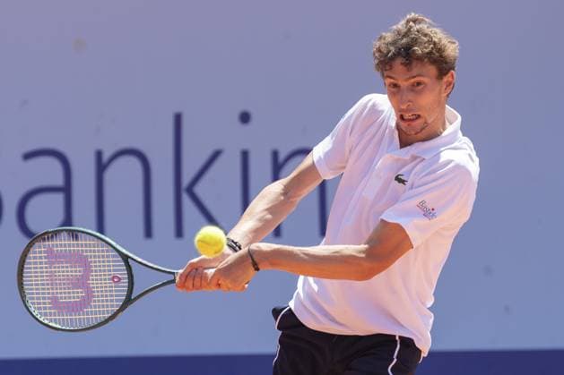 Gstaad Switzerland, 07 18 2024: Ugo Humbert (FRA) in action during EFG Swiss Open. during EFG Swiss Open Gstaad, International Tennis match in Gstaad, Switzerland, July 18 2024  Copyright: xPatrickxDancel IPAxSportx xipa-ax xx IPA_48089505 IPA_Agency_IPA48089505