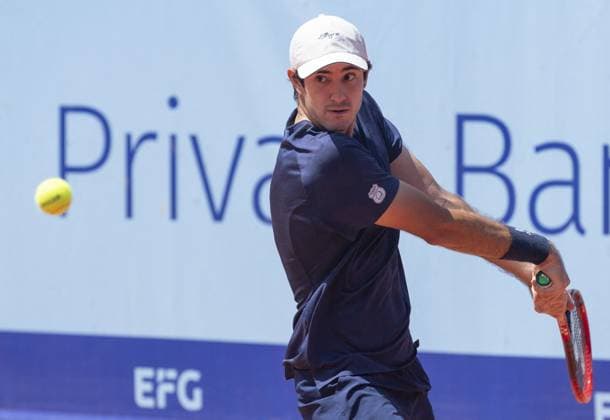 International Tennis match - EFG Swiss Open Gstaad Gstaad Switzerland, 07 18 2024: Gustavio Heide (BRA) in action during EFG Swiss Open. during EFG Swiss Open Gstaad, International Tennis match in Gstaad, Switzerland, July 18 2024 Gstaad Switzerland  Copyright: xIPAxSport ABACAx