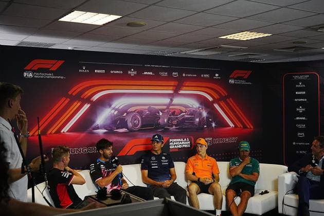 FORMULA 1 HUNGARIAN GRAND PRIX 2024 18 07 2024, Hungaroring, Budapest, FORMULA 1 HUNGARIAN GRAND PRIX 2024 , pictured Nico Hülkenberg DEU , Haas F1 Team, Pierre Gasly FRA , Alpine F1 Team, Alexander Albon GBR , Williams Racing, Oscar Piastri AUS , McLaren F1 Team, Fernando Alonso ESP , Aston Martin Aramco Cognizant Formula One Team nordphotoxGmbHx xBratic nph00250