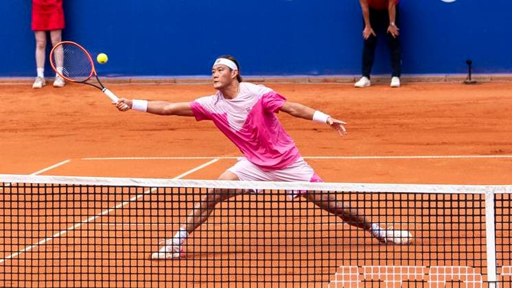 18 07 2024, ATP 500, Tennis, Men, Hamburg Open, Hamburg, Round of 16, Flavio Cobolli Italy Zhizhen Zhang China Zhizhen Zhang China Hamburg Tennis Stadium Am Rothenbaum Hamburg Germany